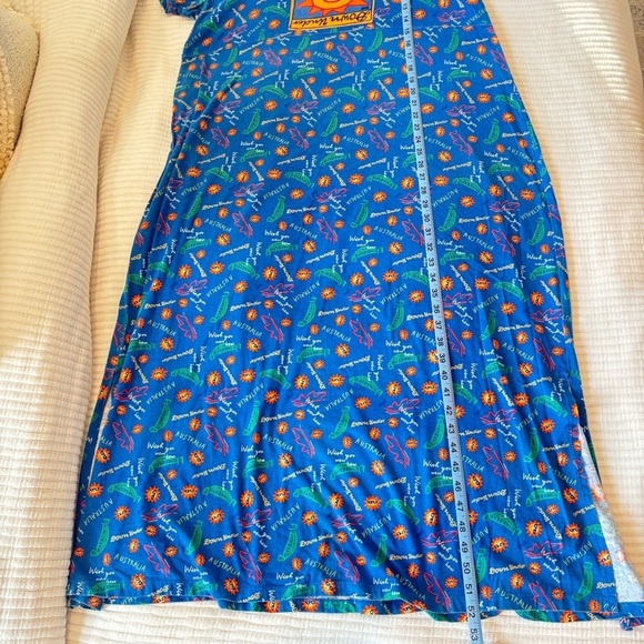 Australia 80's 90's Women's Short Sleeve Mumu Dress Vacation Down Under Boho OS - Picture 10 of 10